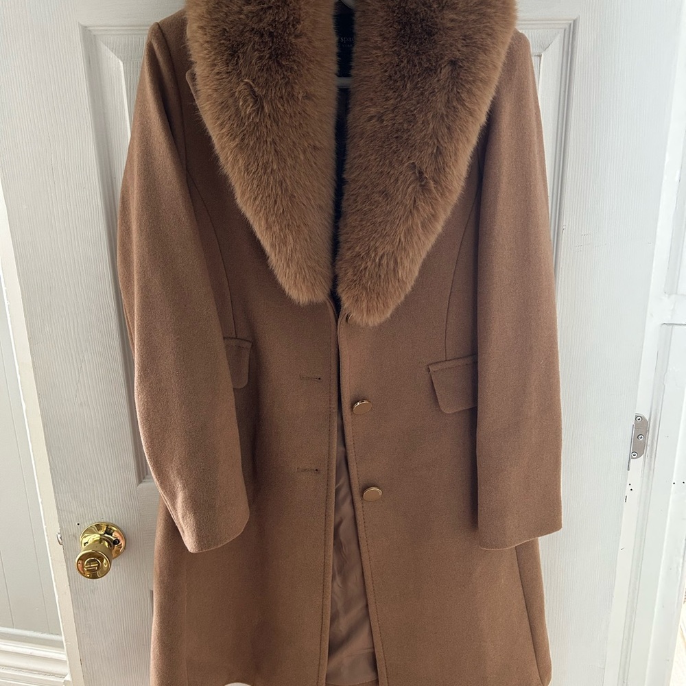 kate spade Tailored Camel Brown Wool Pea Coat